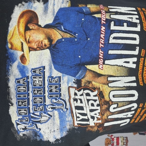 2014 Jason Aldean Night Train to Georgia black graphic country music tour shirt - Picture 5 of 7